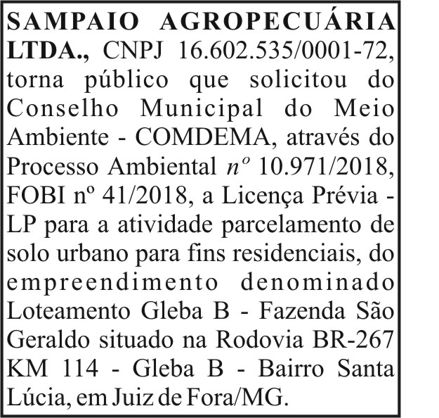 Sampaio Agropecuária LTDA. 4 1 AGRO.