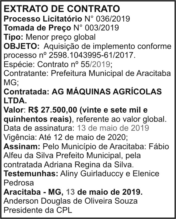 Extrato de contrato 4 1 ARACITABA 036