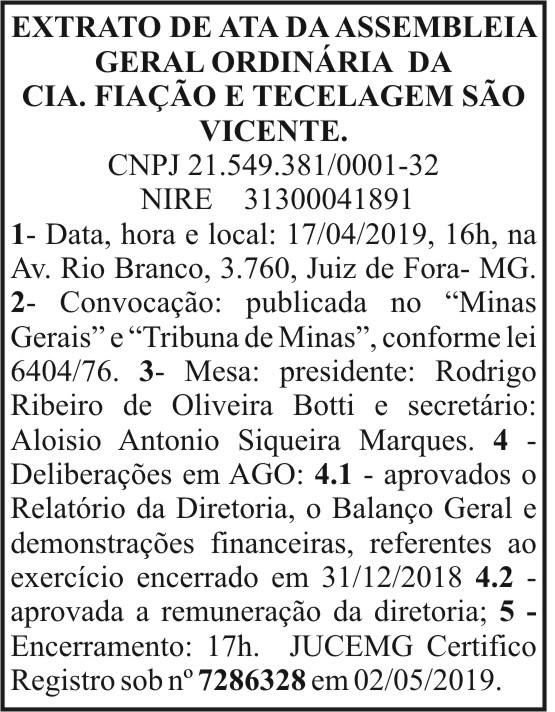 Extrato de ata - Cia. fiação e Tecelagem São Vicente 4 1 SAO VICENTE.doc