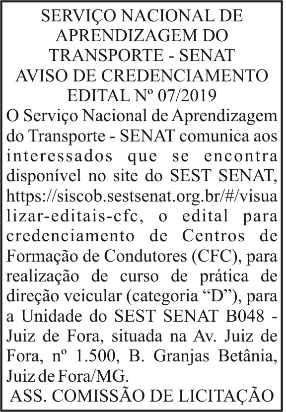 SENAT - Aviso de credenciamento 4 1 SENAT