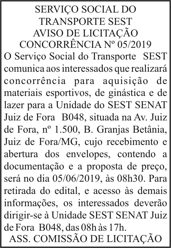 SEST - Aviso de licitação 4 1 SEST