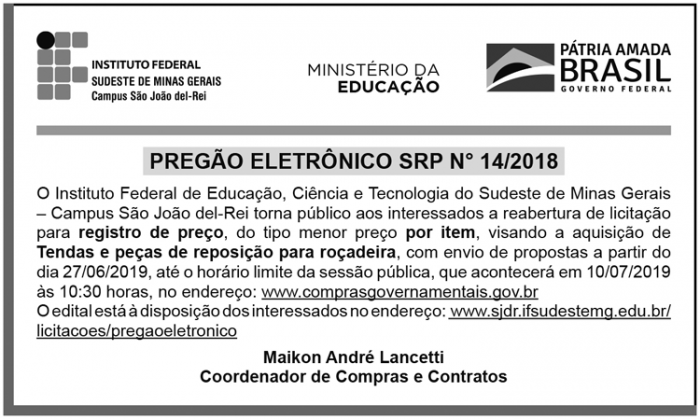 Pregão Eletrônico - IF Sudeste 4 1 IFSUDESTE 2X6