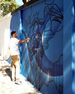 Grafites com passagens bíblicas enfeitam Avenida Rio Branco 2 Muro da Cúria 2