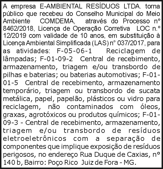 E-ambiental resíduos LTDA. 4 1 AMBIENTAL