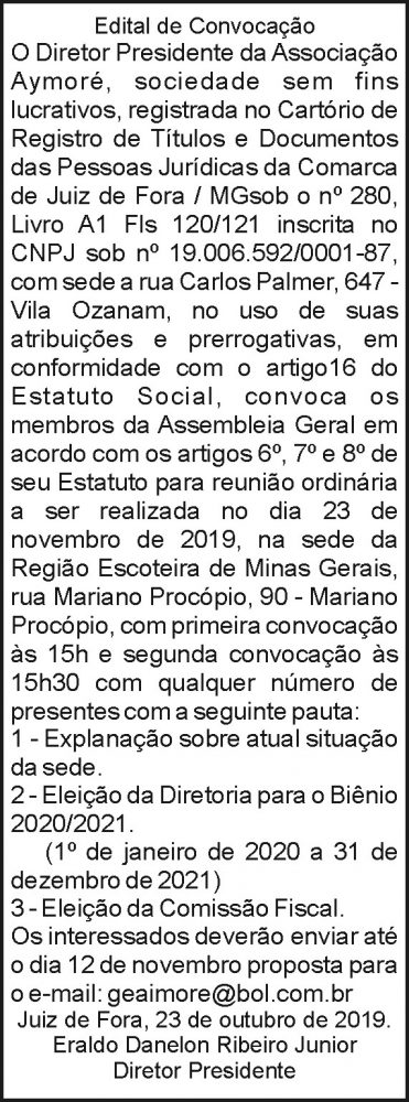 Edital de convocação 4 1 AYMORE