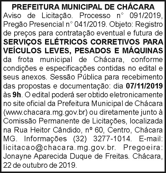 Prefeitura Municipal de Chácara 4 1 CHACARA 091