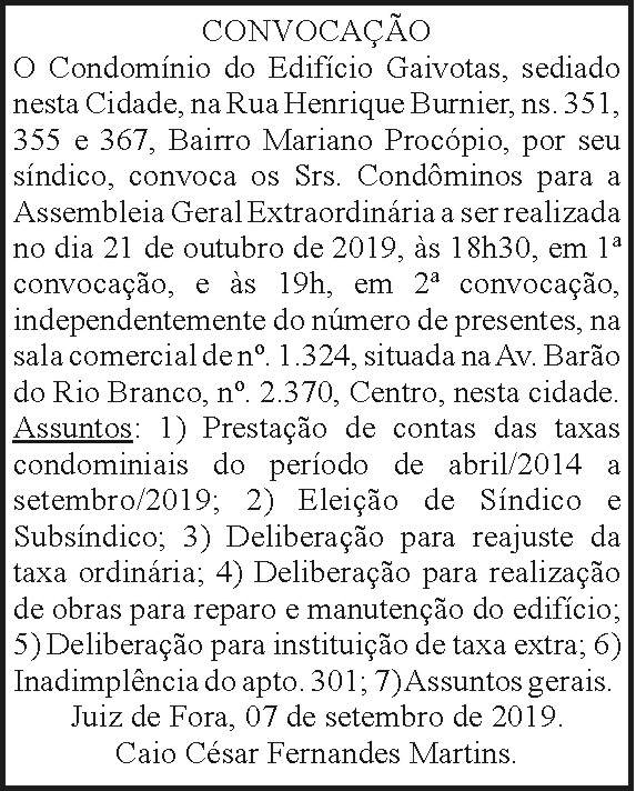 Condomínio do Edifício Gaivotas 4 1 GAIVOTAS