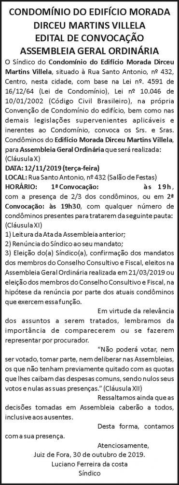 Condomínio do Edifício Morada Dirceu Martins Villela 4 1 MORADA