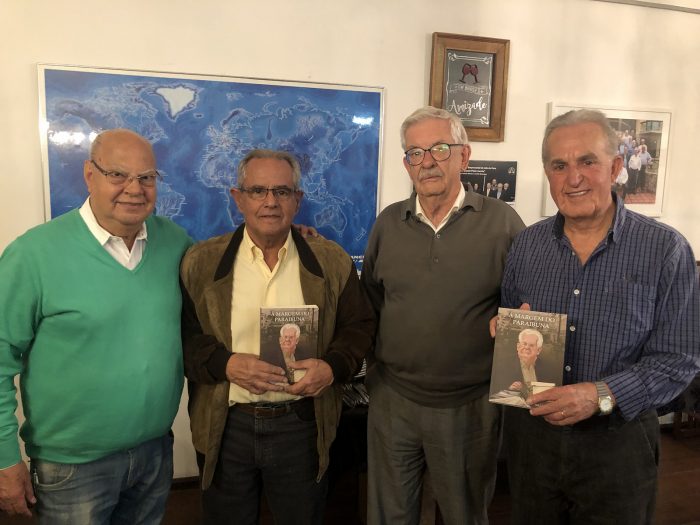 Paulo Ely Braz Pereira, o novo acadêmico Marcelo Infante, Wilson Cid e José Maurício Gomes no jantar da Academia Rio Branco 