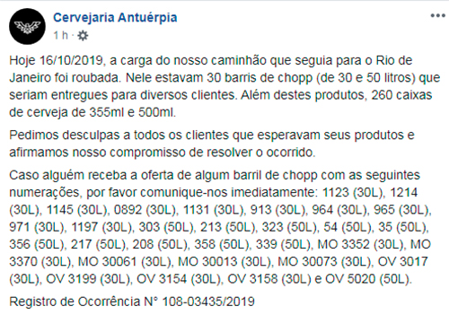 Caminhão de cervejaria juiz-forana é roubado na BR-040 1 antuerpia