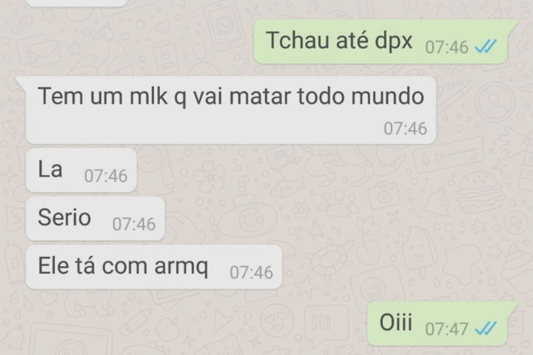 Suposta ameaça de estudante viraliza e assusta pais e alunos 2 zap ameaca CAPA