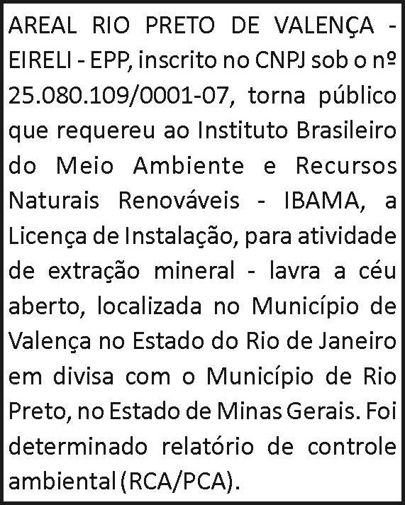 Areal Rio Preto de Valença 4 1 AREAL