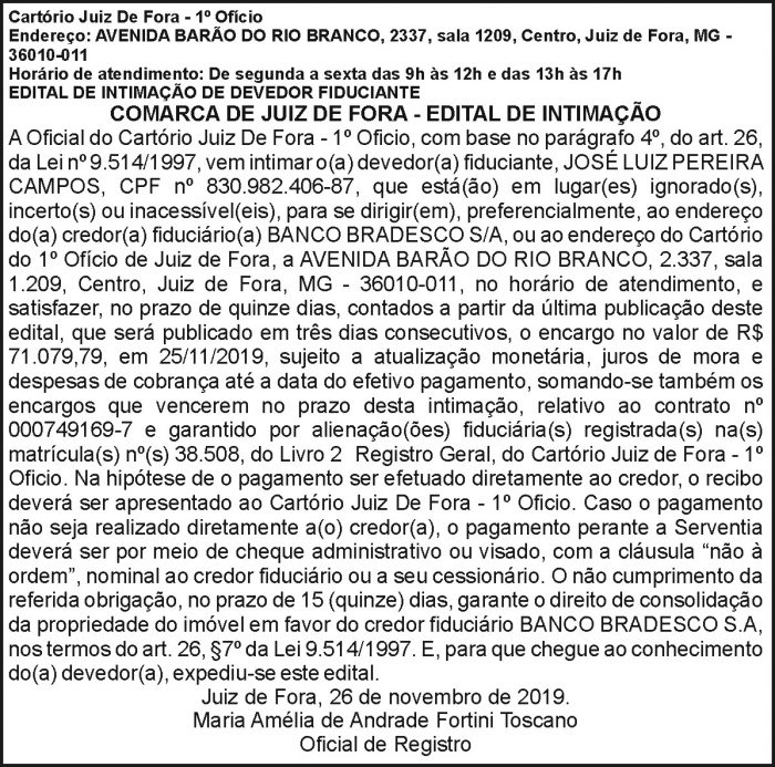 Comarca de Juiz de Fora - Edital de intimação 4 1 JOSE