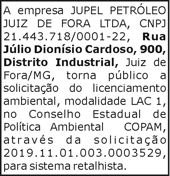 Jupel Petróleo Juiz de Fora - licenciamento ambiental 4 1 JUPEL