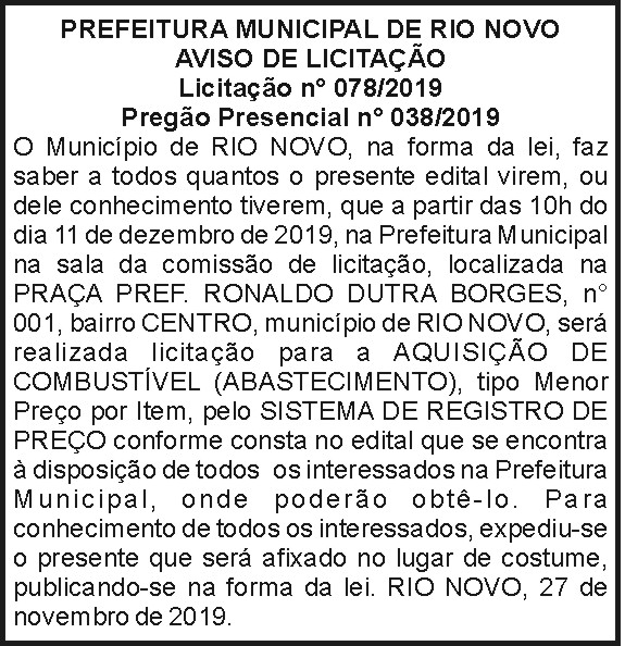 Prefeitura Municipal de Rio Novo 4 1 RIO NOVO 078