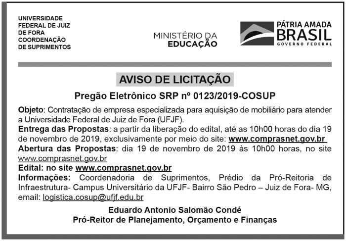 Aviso de licitação - UFJF 4 1 UFJF