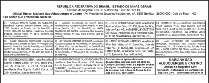 Avisos Casamentos 07-11-19 10 AVISOS CASAMENTOS 07 11 parte 1