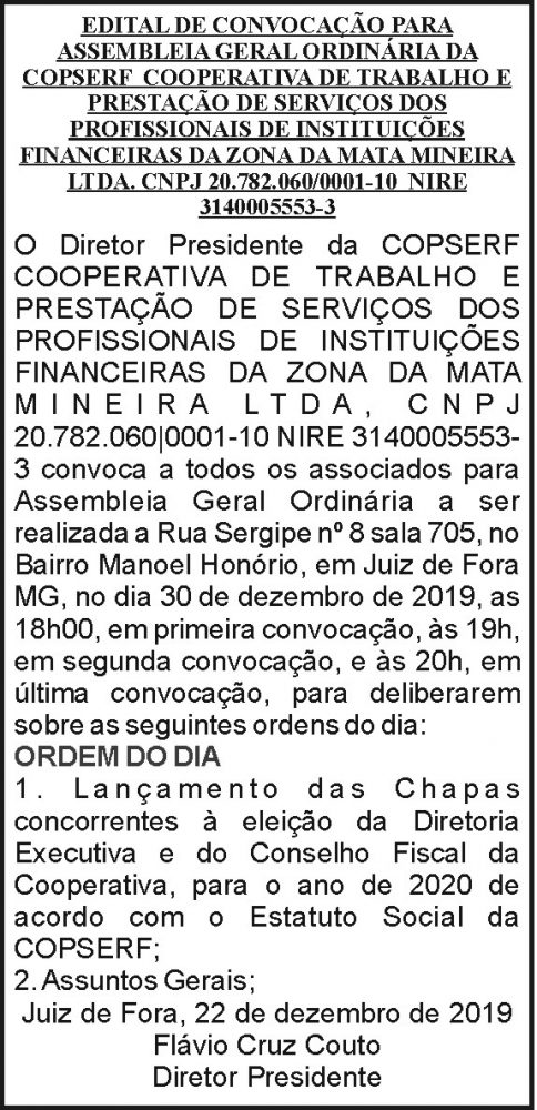 Assembleia Geral Ordinária da Copserf 4 1 COPSERF