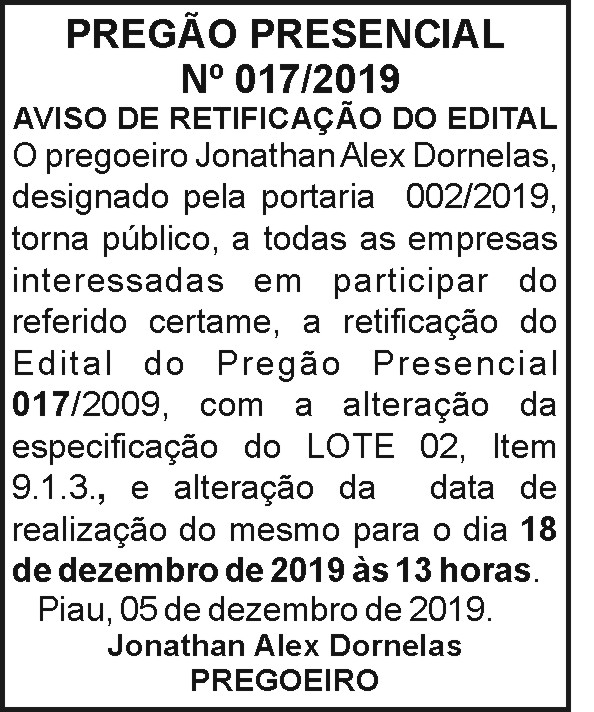 Aviso de retificação do edital 4 1 PIAU