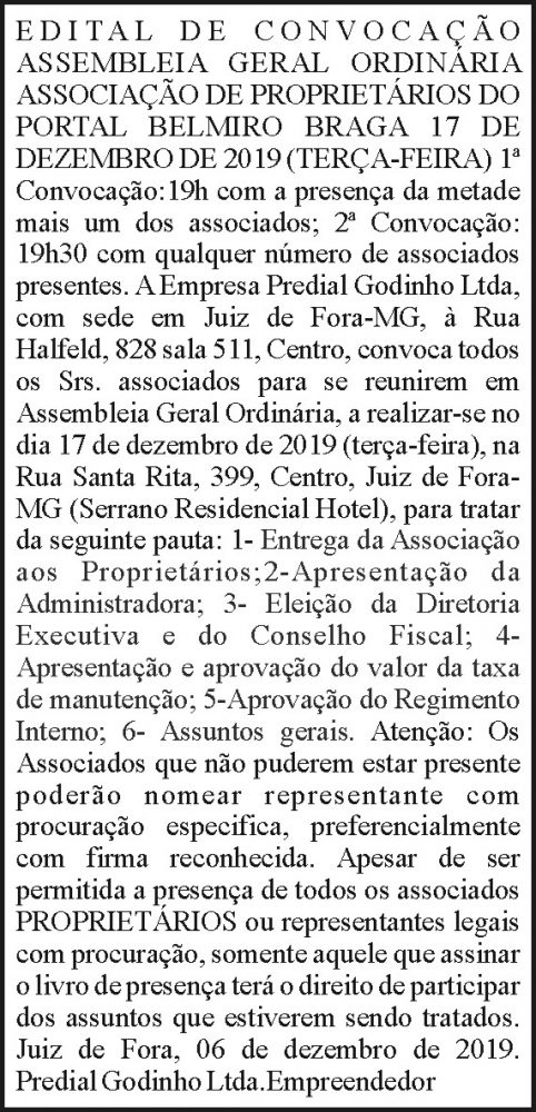 Associação de proprietários do portal Belmiro Braga 4 1 PORTAL BELMIRO