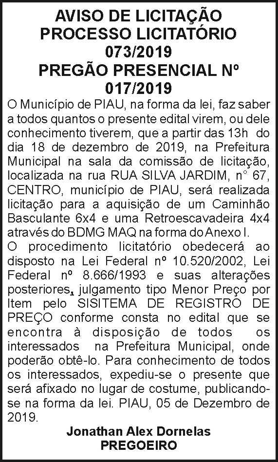 Piau - Licitação 4 1 REGISTRO