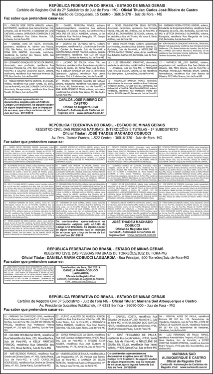Aviso de Casamentos 4 AVISOS CASAMENTOS 27 12