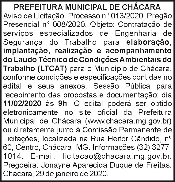 Prefeitura Municipal de Chácara 4 1 CHACARA 013