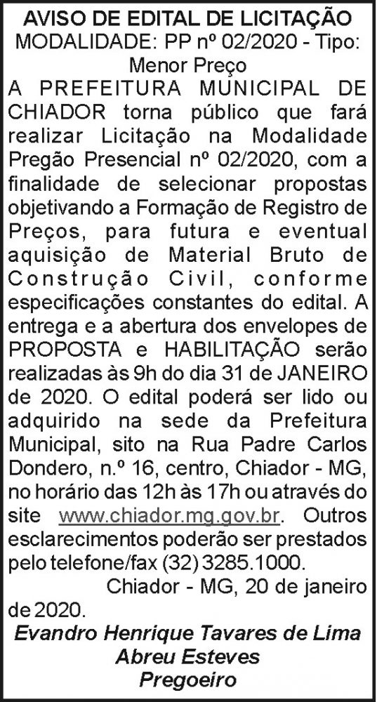 Prefeitura Municipal de Chiador 4 1 CHIADOR 02
