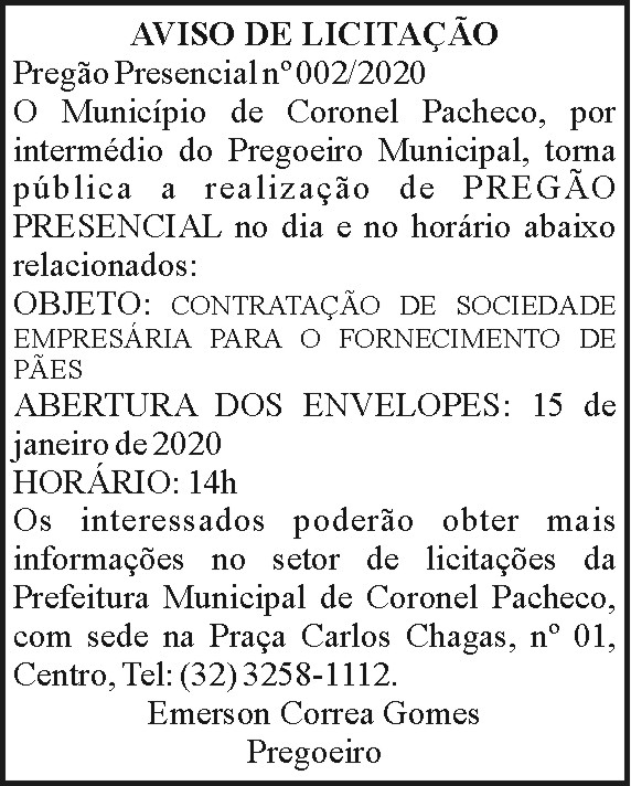 Município de Coronel Pacheco 4 1 CORONEL 002