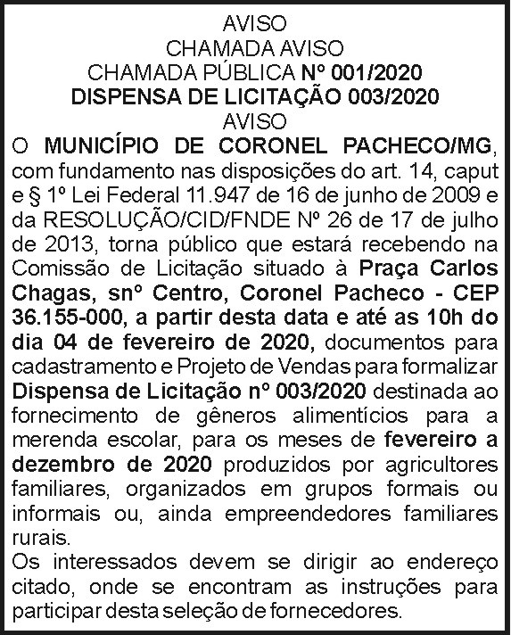 Município de Coronel Pacheco 003 4 1 CORONEL 0031