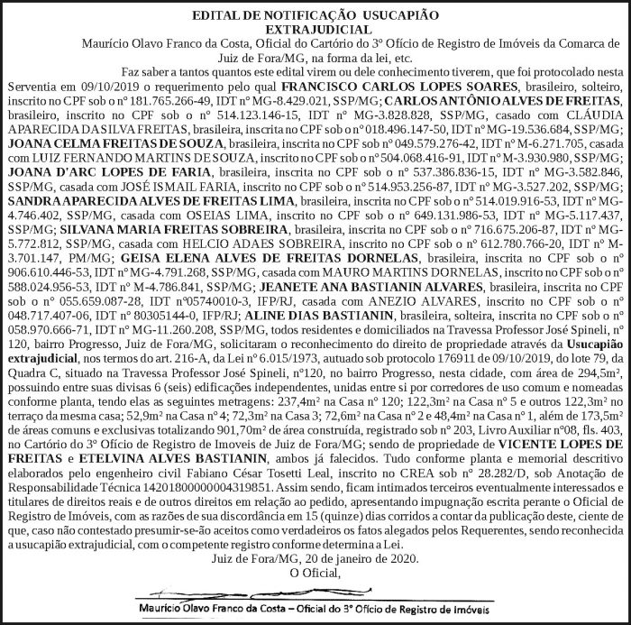 Edital de notificação usucapião extrajudicial 4 1 FRANCISCO