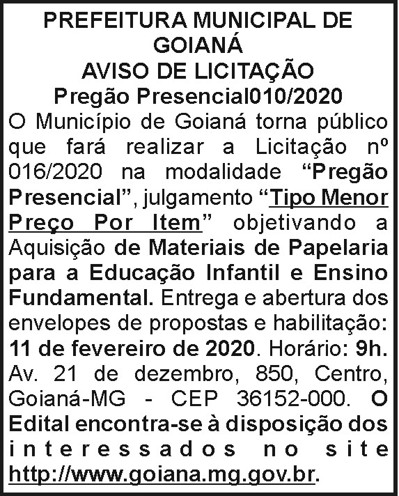 Prefeitura Municipal de Goianá 4 1 GOIANA 010