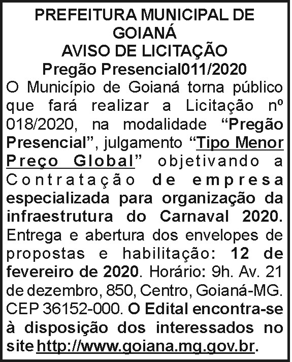 Prefeitura Municipal de Goianá 4 1 GOIANA 011