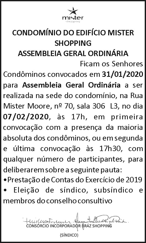 Condomínio do Edifício Mister Shopping 4 1 MISTER