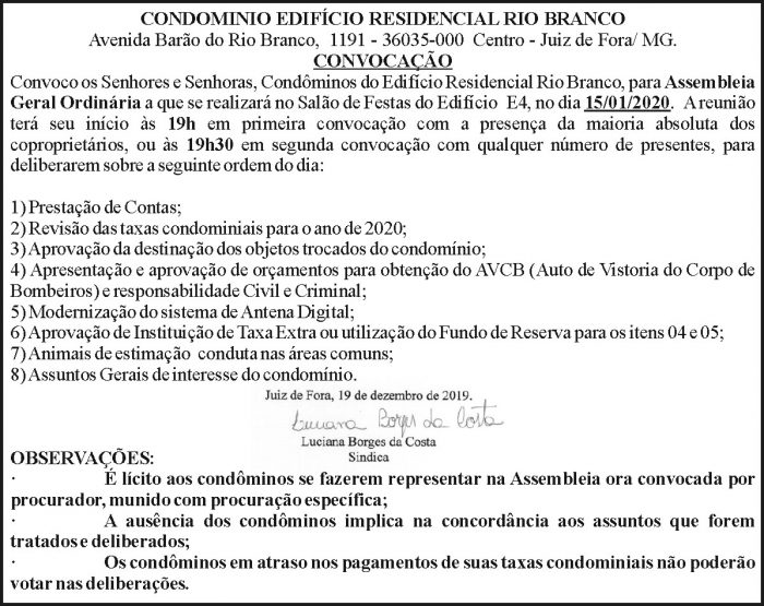 Condomínio Edifício Residencial Rio Branco 4 1 RIO BRANCO