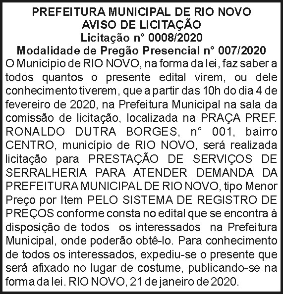 Prefeitura Municipal de Rio Novo 4 1 RIO NOVO2