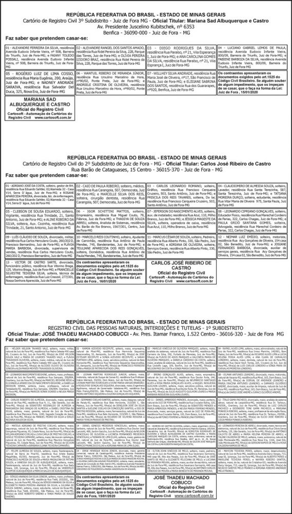 AVISOS CASAMENTOS 16 01