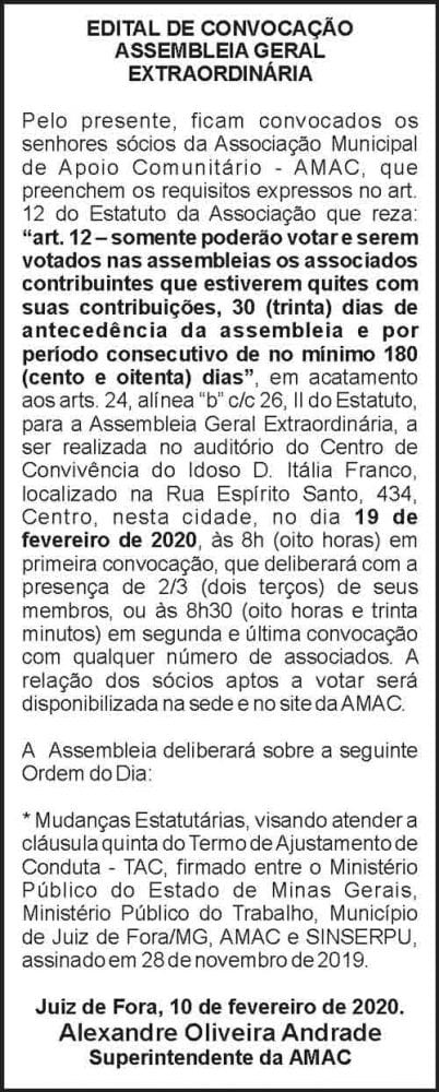 AMAC - Assembleia Geral Extraordinária 4 1 AMAC