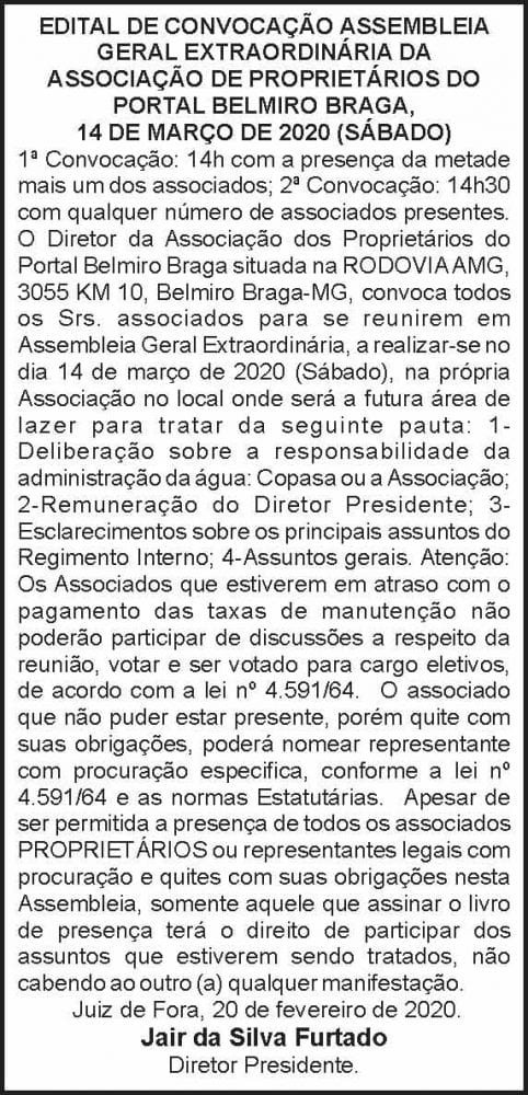Associação de Proprietários do Portal Belmiro Braga 4 1 BELMIRO BRAGA 1