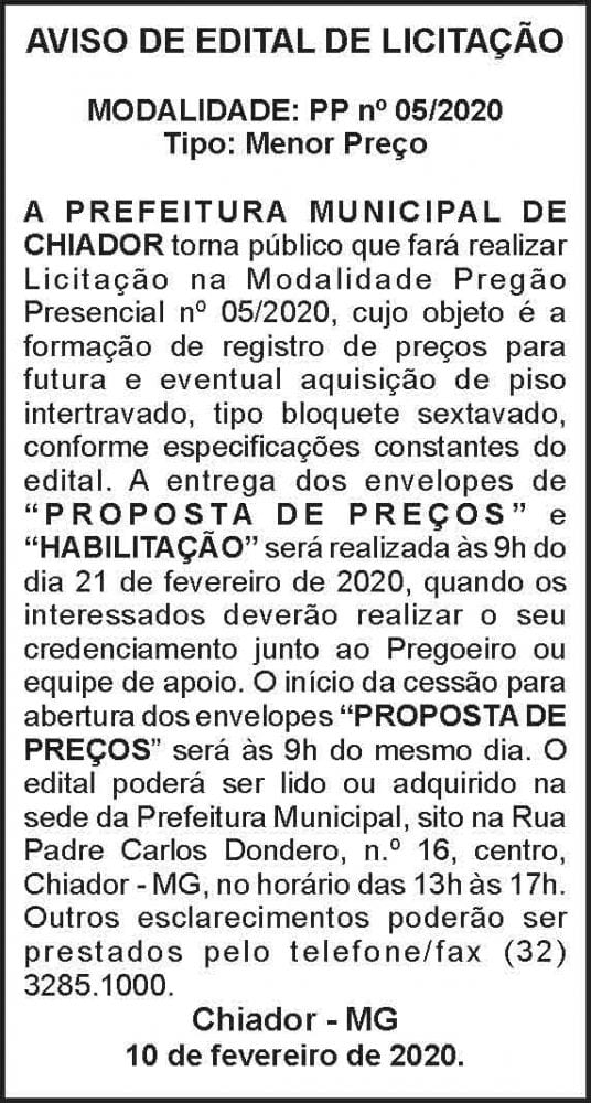 Prefeitura Municipal de Chiador - Edital 4 1 CHIADOR 05