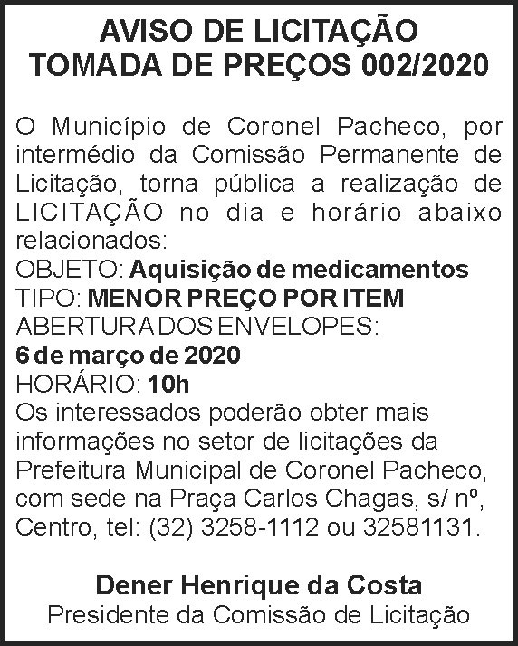 Município de Coronel Pacheco 4 1 CORONEL 002