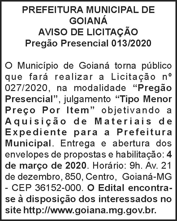 Prefeitura Municipal de Goianá 4 1 GOIANA 013