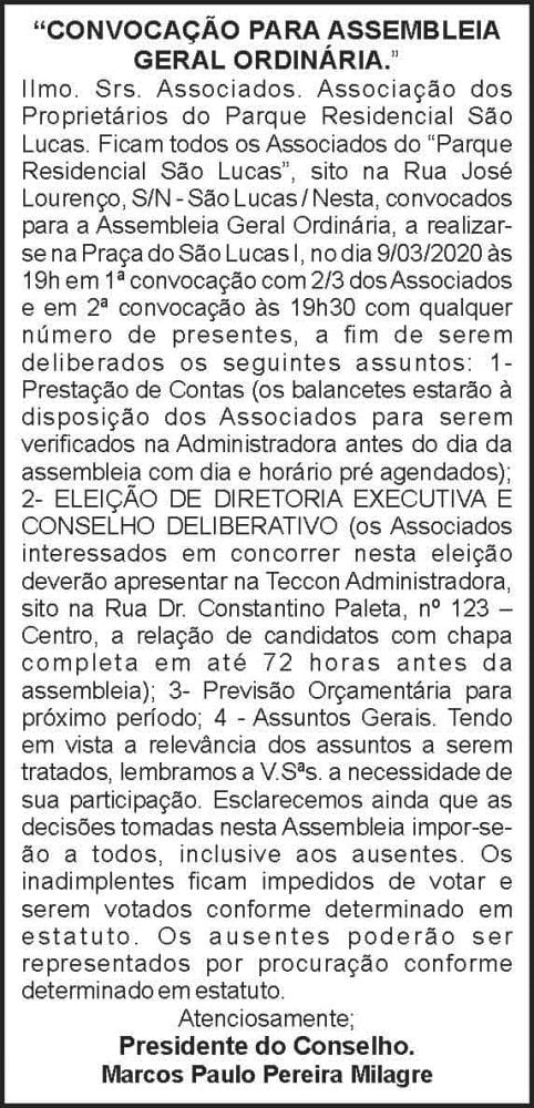 1 SAO LUCAS