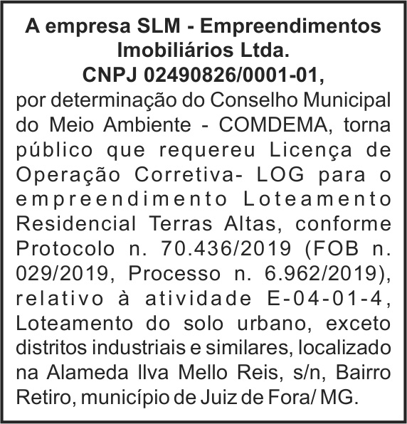 SLM - Licença de Operação Corretiva 4 1 SLM