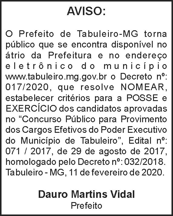 Prefeitura de Tabuleiro 4 1 TABULEIRO 017