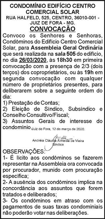Condomínio Edifício Centro Comercial Solar 4 1 COMERCIAL SOLAR