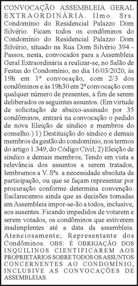 Convocação assembleia geral extraordinária 4 1 DOM SILVERIO
