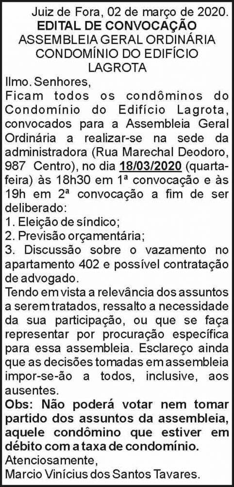 Condomínio do Edifício Lagrota 4 1 LAGROTA