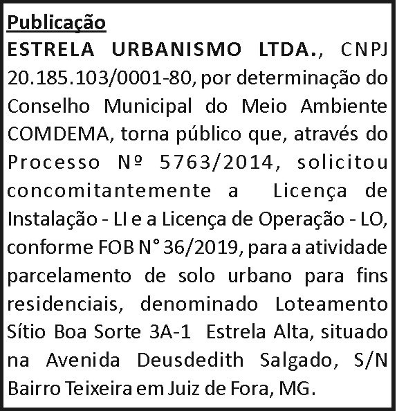 Estrela Urbanismo Ltda. 4 1 URBANISMO