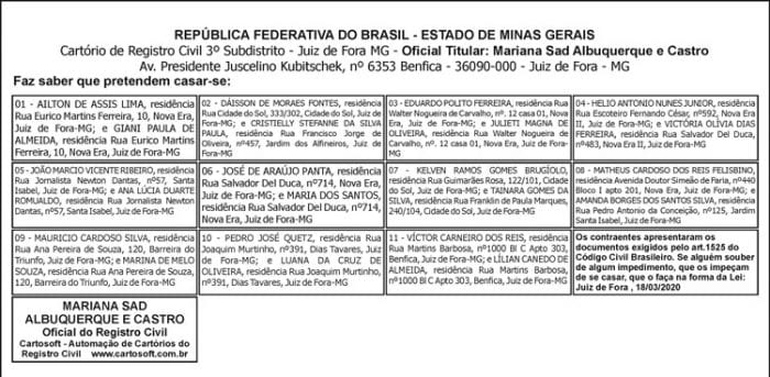 Avisos de casamentos 11 AVISOS CASAMENTOS 19 03 1 1